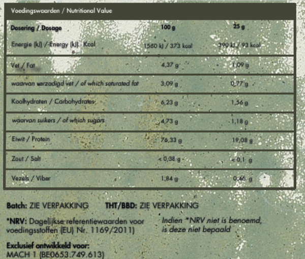 voedingswaarden - choco whey