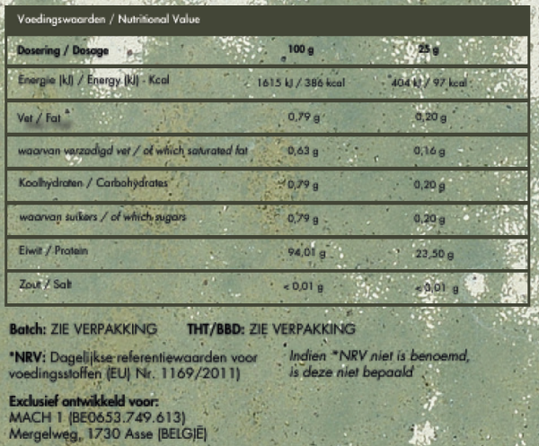voedingswaarden - whey ISO